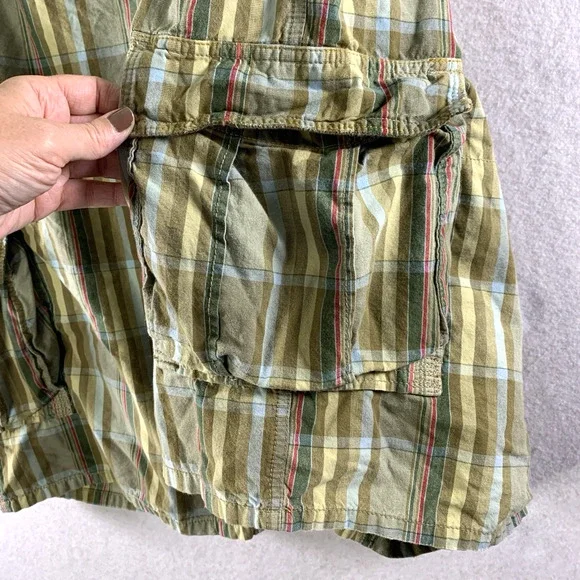 Company 81 Mens Plaid Cargo Long Shorts Sz 38 Y2K Streetwear‎ Grunge Skate - Picture 2 of 14